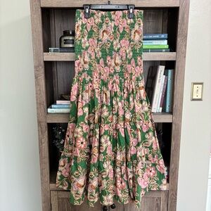 Misa Los Angeles Lola Smocked Cotton Convertible Skirt Dress, M